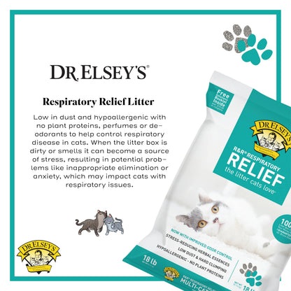 Dr. Elsey's R and R Cat Litter - Low Dust, Low Tracking, Hard Clumping, Superior Scent Control, Unscented and Natural Ingredients - Stress Reducing Kitty Litter, Supports Healthy Breathing Dr. Elsey's