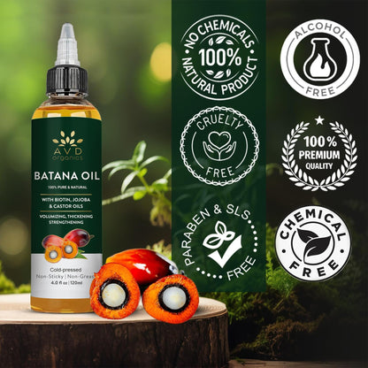 AVD Organics Raw Batana Oil for Hair | 100% Pure batana oil for Hair Growth - Promotes Thicker, Stronger Hair | Ideal for Men & Women | 120ML