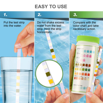 AAwipes Aquarium Ammonia Test Strips 8-in-1 | 50 Strips | Quick & Accurate Water Testing for Freshwater & Saltwater Tanks -Test pH, Carbonate, Alkalinity, Hardness, Chlorine, Nitrite, etc. (K02-50)