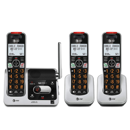 AT&T BL102-3 DECT 6.0 3-Handset Cordless Phone for Home with Answering Machine, Call Blocking, Caller ID Announcer, Audio Assist, Intercom, and Unsurpassed Range, Silver/Black 🍁 All In One Marketplace Canada