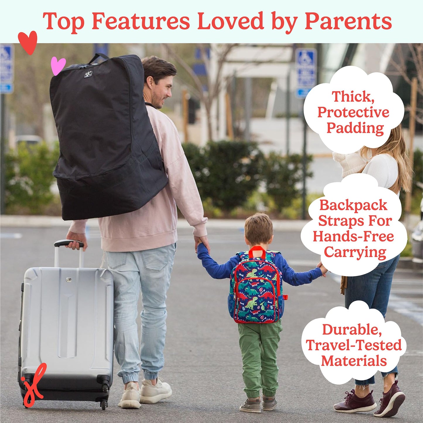 J.L. Childress Padded Backpack Car Seat Bag - Travel Bag for Airplane, Fits Most Baby & Infant Car Seats, Boosters, & Carriers, Airport Accessories for Gate Check or Baggage Check - Ultimate, Black 🍁 All In One Marketplace Canada