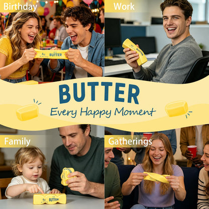 Butter Squishy, Soft Slow Rising Squeeze Butter Squishy, Realistic Texture Sensory Play Fidget Toy, Fun Desk Toy for Kids, Teens & Adults (Yellow, Small)