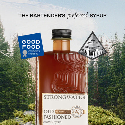 Strongwater Old Fashioned Mix - 8oz Bottle Makes 32 Cocktails - Handcrafted Syrup with Organic Cherries, Orange & Spices