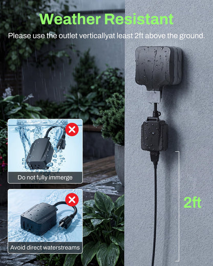 BN-LINK Outdoor 24-Hour Mechanical Timer Outlet, 1 Grounded Outlet 🍁 All In One Marketplace Canada
