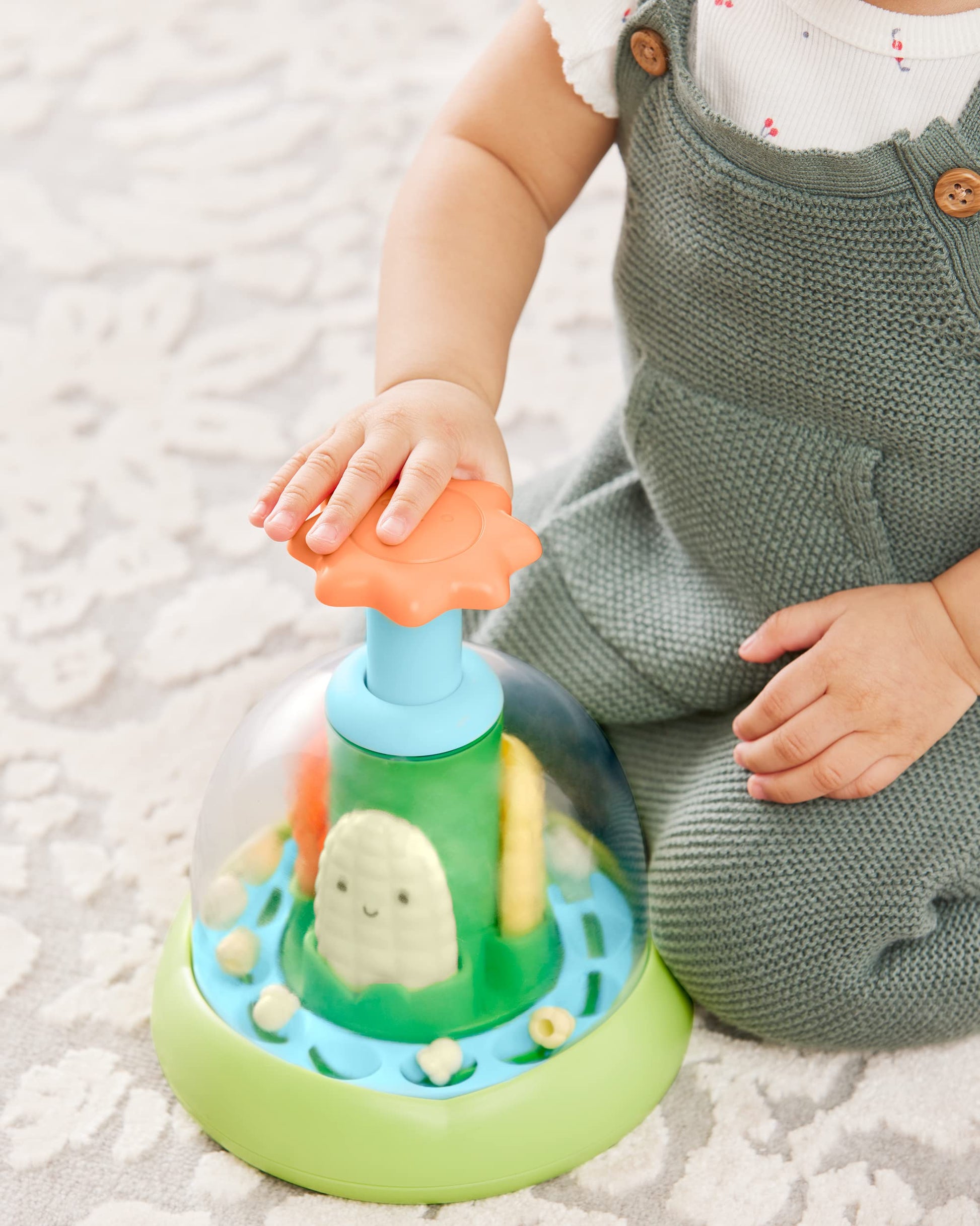Skip Hop Press & Spin Baby Toy, Farmstand What's Poppin Corn Spinner Skip Hop