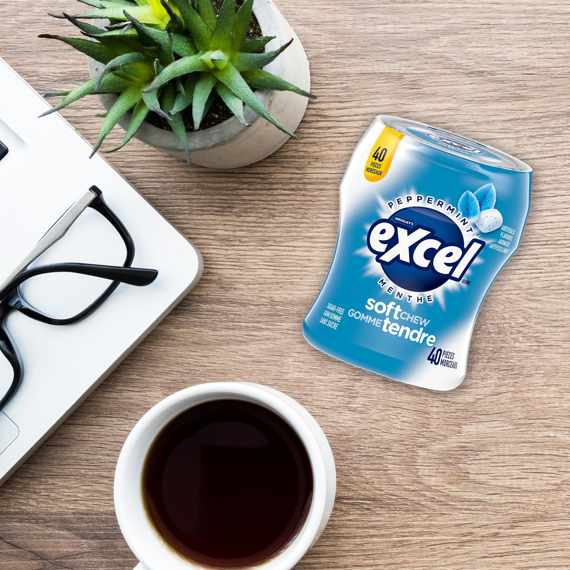 Excel Peppermint Sugar-Free Soft Chew Gum - 40 Pieces, 6-Pack Bundle