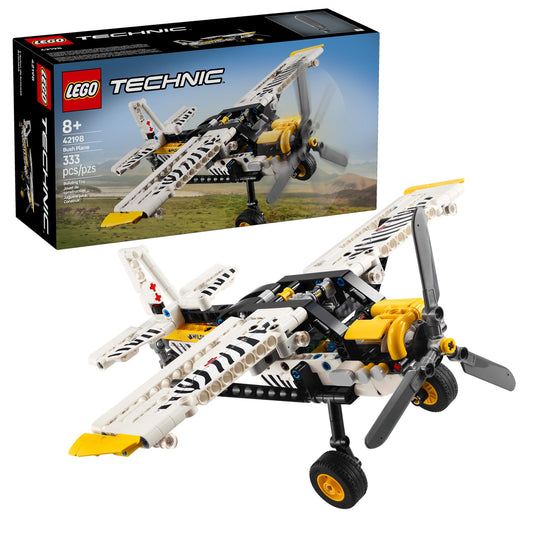 LEGO Technic Bush Plane Toy - Buildable Airplane Toy for Kids, Boys and Girls, Ages 8+ - Model Airplane Gift with Spinning Propeller, 4-Cylinder Piston Engine, and More - 42198 - Available at All In One Marketplace Canada