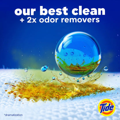 Tide Odour + Oxi Laundry Detergent Pacs, Original Scent, Advanced Odour + Stain Fighter, laudry soap washing detergent pacs, 63 Count Tide
