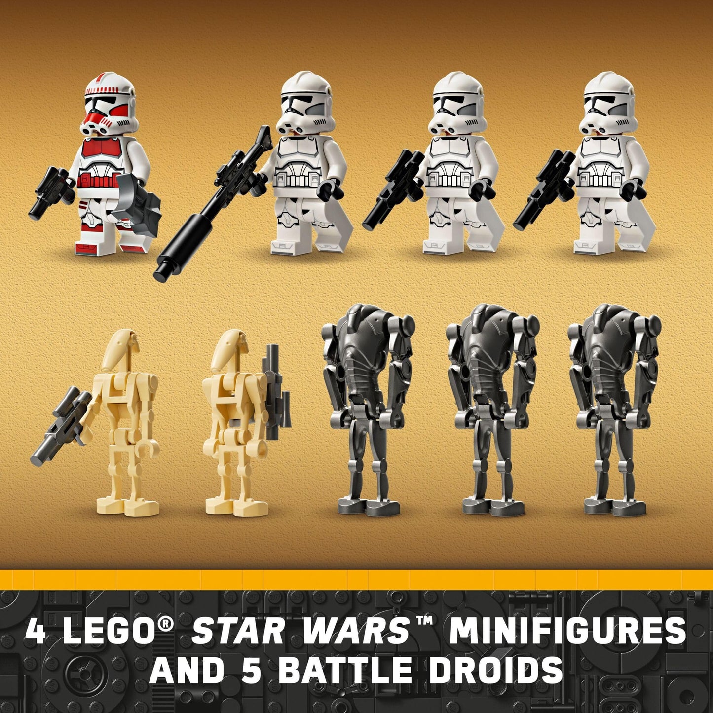 LEGO Star Wars Clone Trooper & Battle Droid Battle Pack Set for Kids, Buildable Toy Speeder Bike Vehicle, Tri-Droid and Defensive Post, Collectible, Gift for Boys and Girls Aged 7 and Up, 75372 LEGO