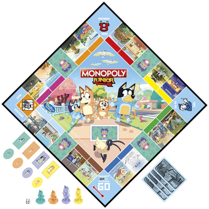 Monopoly Junior: Bluey Edition Board Game for Kids Ages 5+, Play as Bluey, Bingo, Mum, and Dad, Features Artwork from The Animated Series - English (Amazon Exclusive) Hasbro Gaming