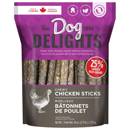 Dog Delights Chewy Chicken Sticks, All Natural & Preservative Free Training Dog Treats - 1.25 kg Dog Delights
