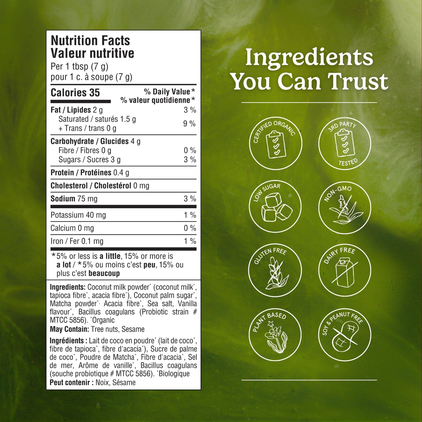Organic Traditions Matcha Latte Powder, Japanese Matcha Green Tea With Coconut Milk, Naturally Occurring Caffeine And L Theanine, Lightly Sweetened Instant Latte Drink With Probiotics, 150g / 5.3oz - Available at All In One Marketplace Canada