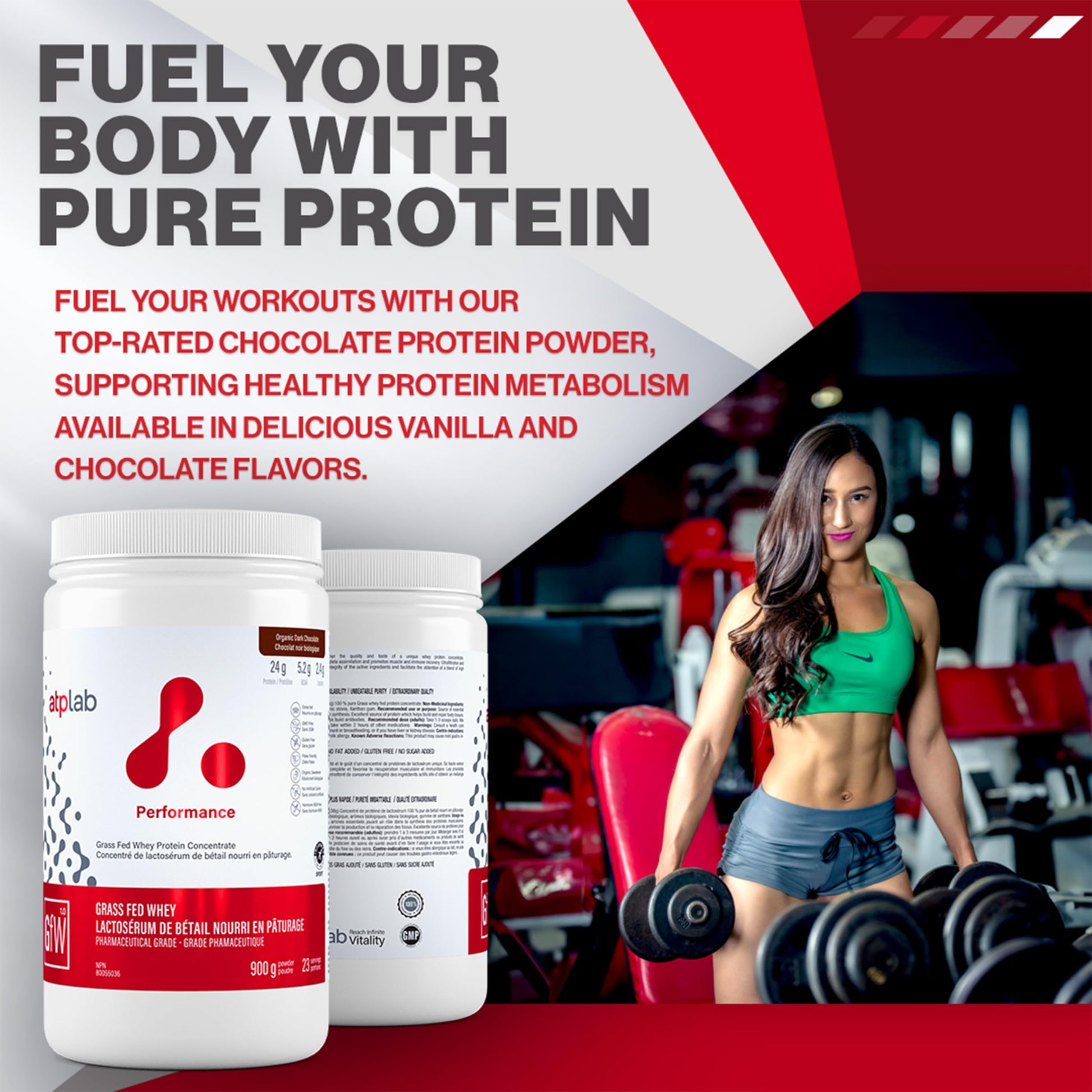 ATP LAB Grass-Fed Whey Protein Powder 900g - Chocolate