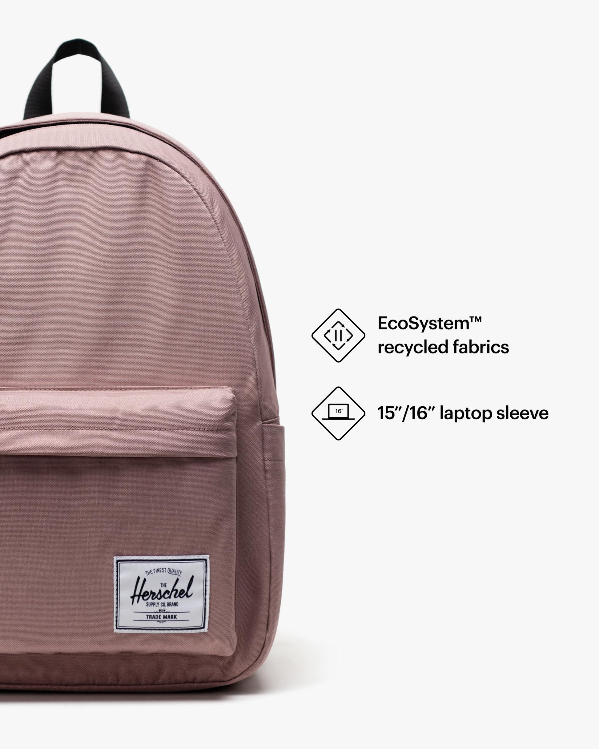 Herschel Classic Backpack, Unisex, Ash Rose, Mod XL - 25L