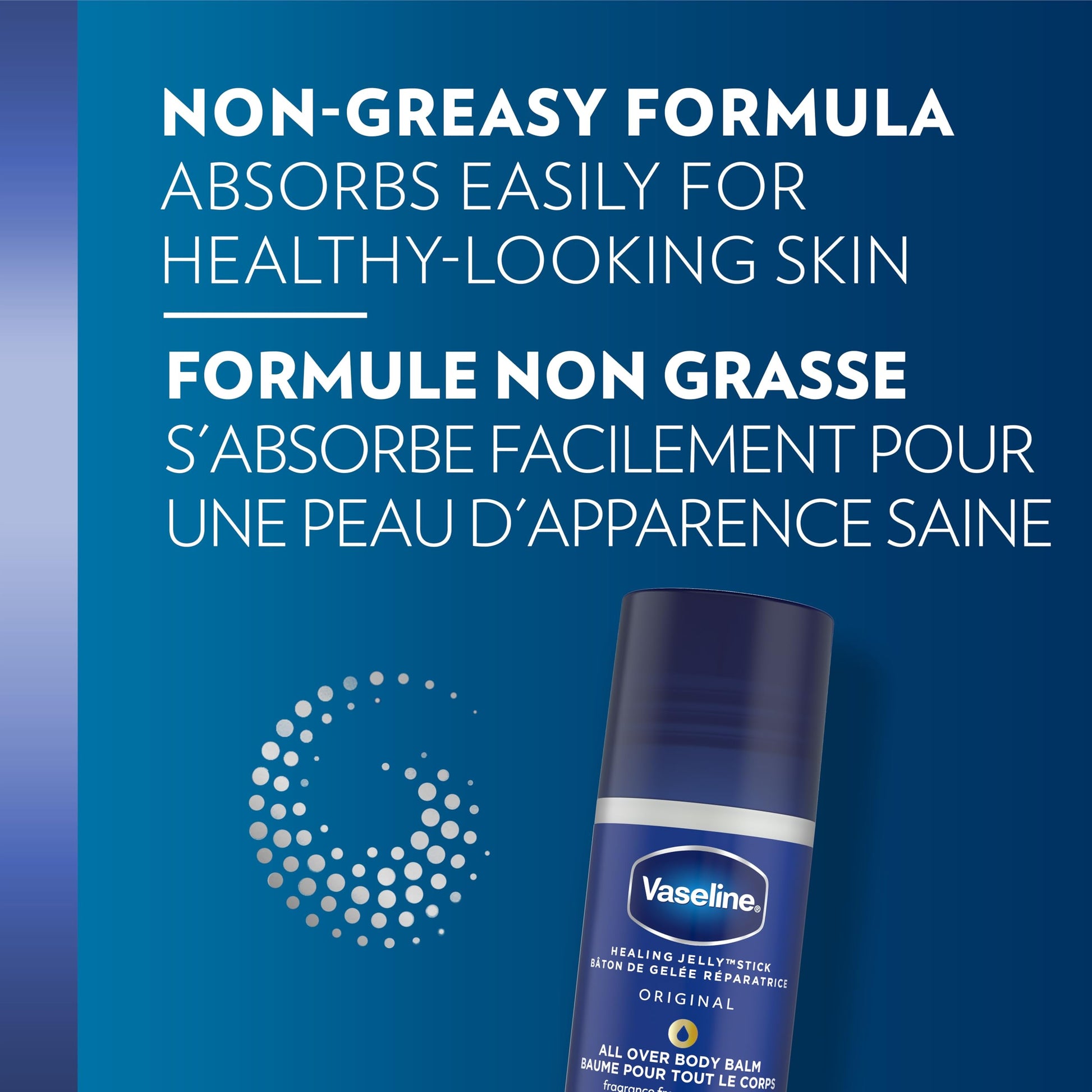 Vaseline All Over Jelly Balm Stick Healing Jelly Skin Care Unscented 40g (Pack of 3) - Available at All In One Marketplace Canada
