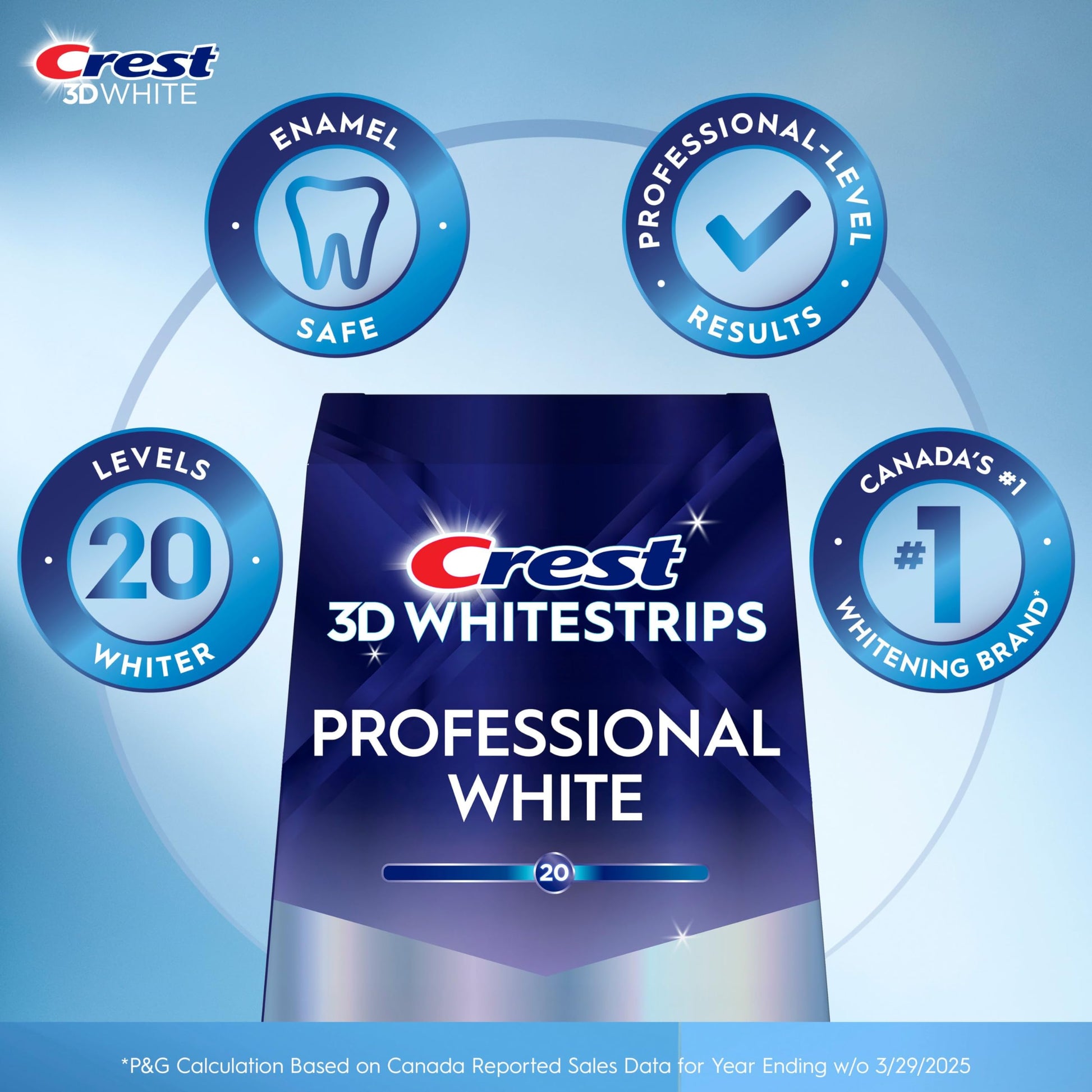 Crest 3D Whitestrips Professional White At-Home Teeth Whitening Kit, 22 Treatments, 20 Levels Whiter