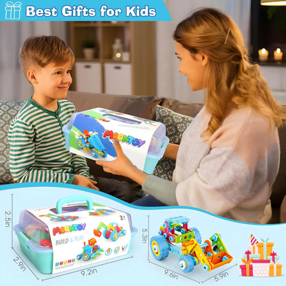 MOONTOY STEM Toys for 3 4 5 6 7 8+ Year Old Boy Girl Kids Christmas Birthday Gift, Toddler 3-5 Block Stem Kits Building Toys for Kids Ages 4-8 5-7 6-8 4-6 8-12 Erector Set Creative Activities 118pcs 🍁 All In One Marketplace Canada
