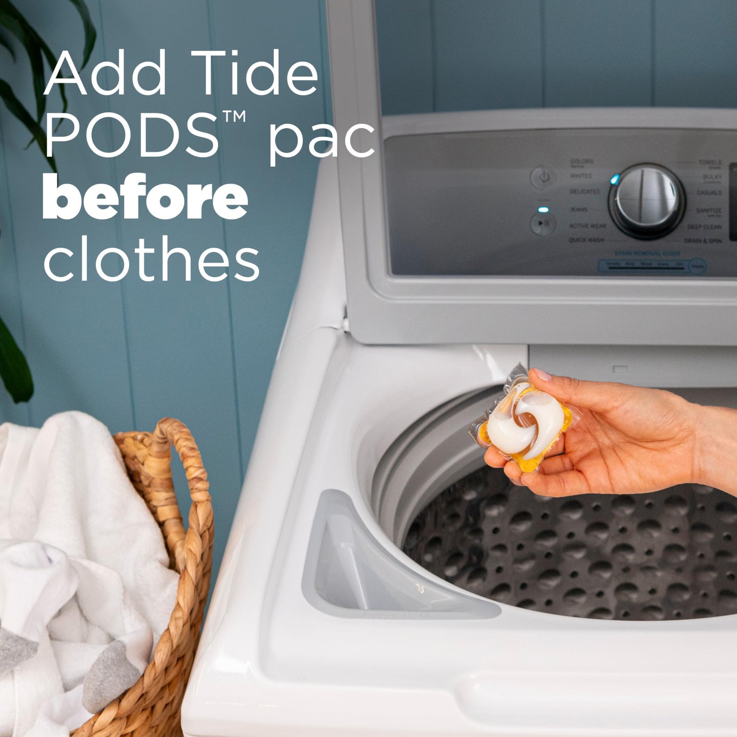 Tide PODS Free and Gentle Coldwater Laundry Detergent Pacs, 45 Count, Hypoallergenic Laundry Detergent Pacs Tide