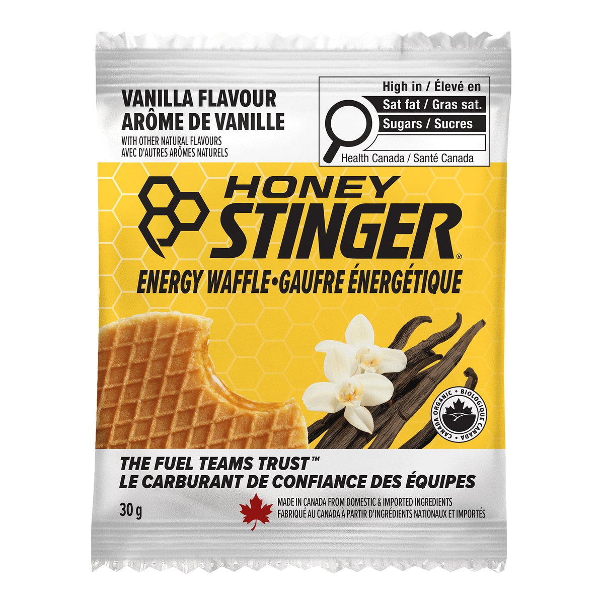 Honey Stinger Organic Vanilla Waffle | Energy Stroopwafel for Exercise, Endurance and Performance | Sports Nutrition for Home & Gym, Pre and Post Workout | 12 Waffles, 30g