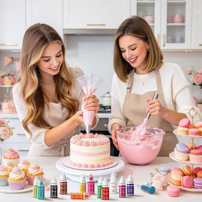 Food Colouring Liquid Set, 18 Colours x 10 ml Food Colours, Highly Concentrated Food Dye for Cake Baking, Biscuits, Macaron, Cake Decoration, Easter Egg, Fondant, Dough, DIY Slime, Soap, Baking 🍁 All In One Marketplace Canada
