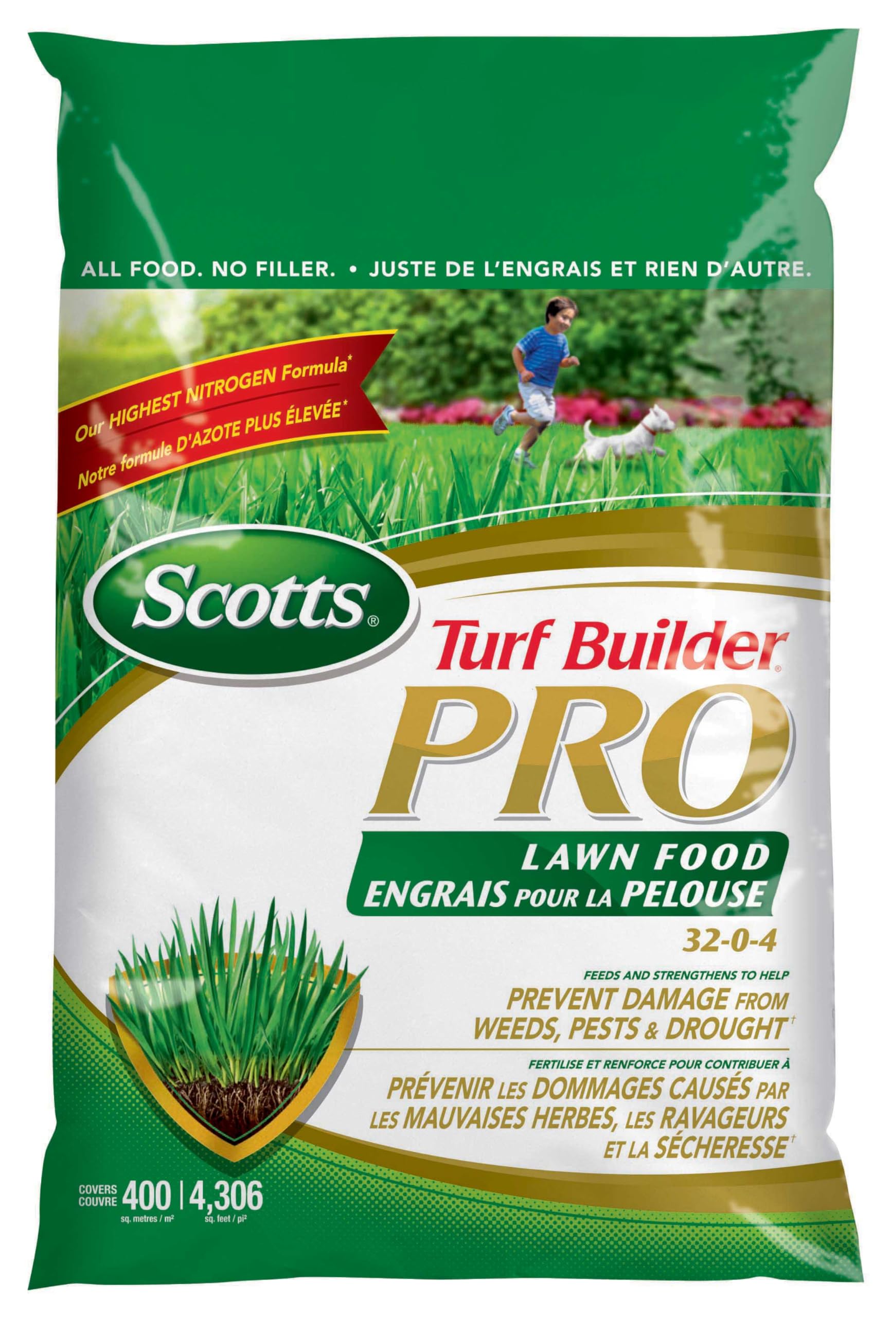 Scotts Turf Builder Pro Lawn Food 32-0-4 5.2kg (400m² Coverage), Lawn Fertilizer Scotts