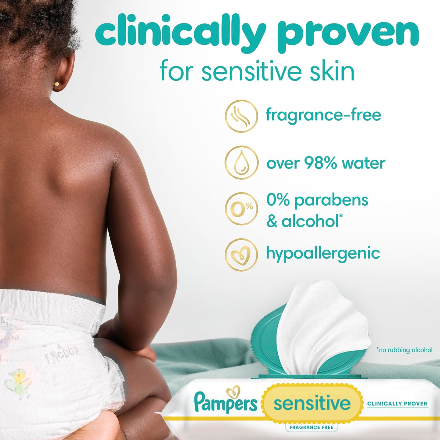 Pampers Baby Wipes Sensitive Perfume Free 12X Pop-Top Packs, 1 Pack (Count of 1008)
