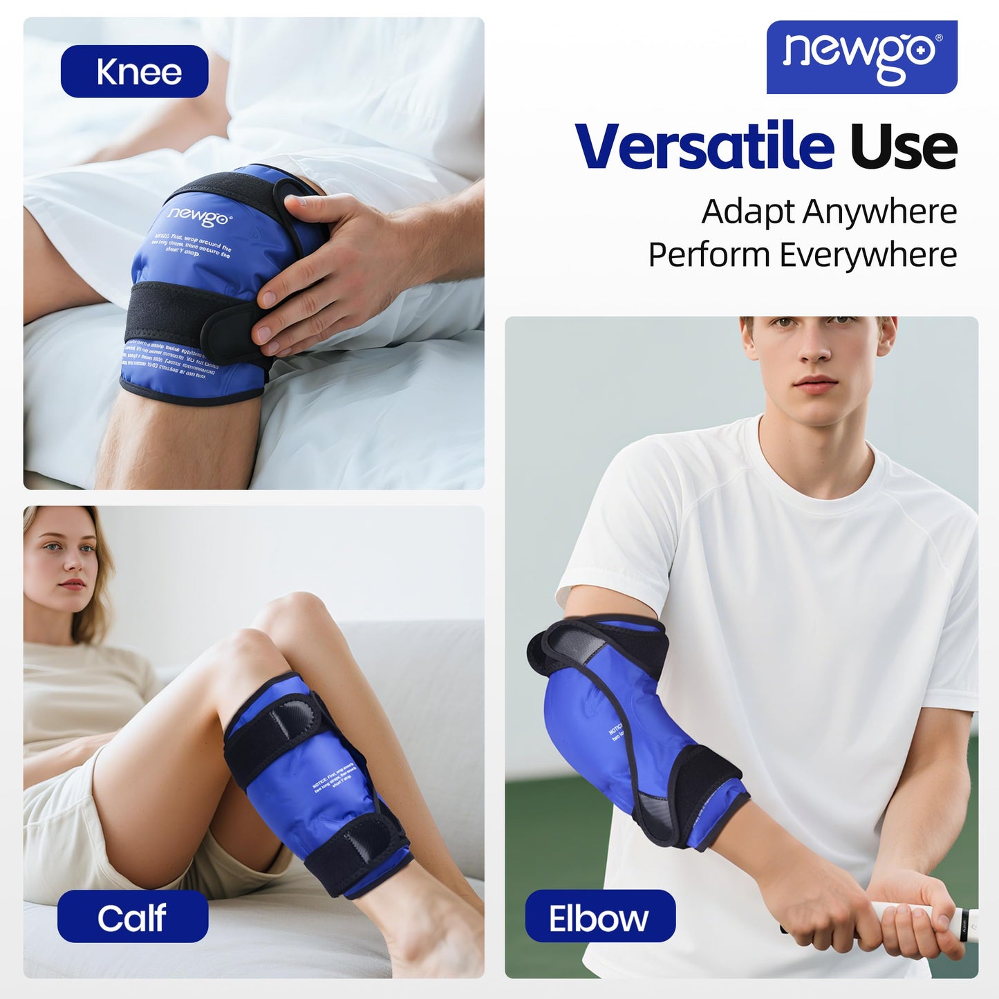 NEWGO Ice Pack for Knee Replacement Surgery, Reusable Gel Cold Pack Knee Ice Pack Wrap Around Entire Knee for Knee Injuries, Knee Ice Wrap for Pain Relief, Swelling, Bruises - Available at All In One Marketplace Canada