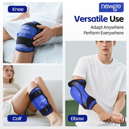 NEWGO Ice Pack for Knee Replacement Surgery, Reusable Gel Cold Pack Knee Ice Pack Wrap Around Entire Knee for Knee Injuries, Knee Ice Wrap for Pain Relief, Swelling, Bruises - Available at All In One Marketplace Canada