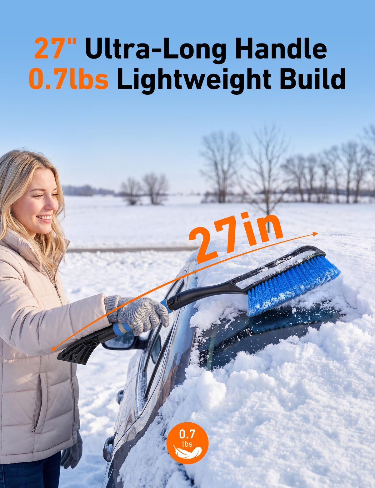 AstroAI 27" 2-in-1 Detachable Snow Brush & Ice Scrapers for Car Windshield 🍁 All In One Marketplace Canada