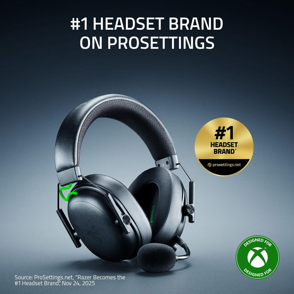 Razer BlackShark V3 Wireless Xbox Gaming Headset, 50mm Drivers, Black