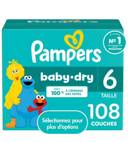 Pampers Baby Dry Diapers - Size 6, 108 Count, Absorbent Disposable Diapers