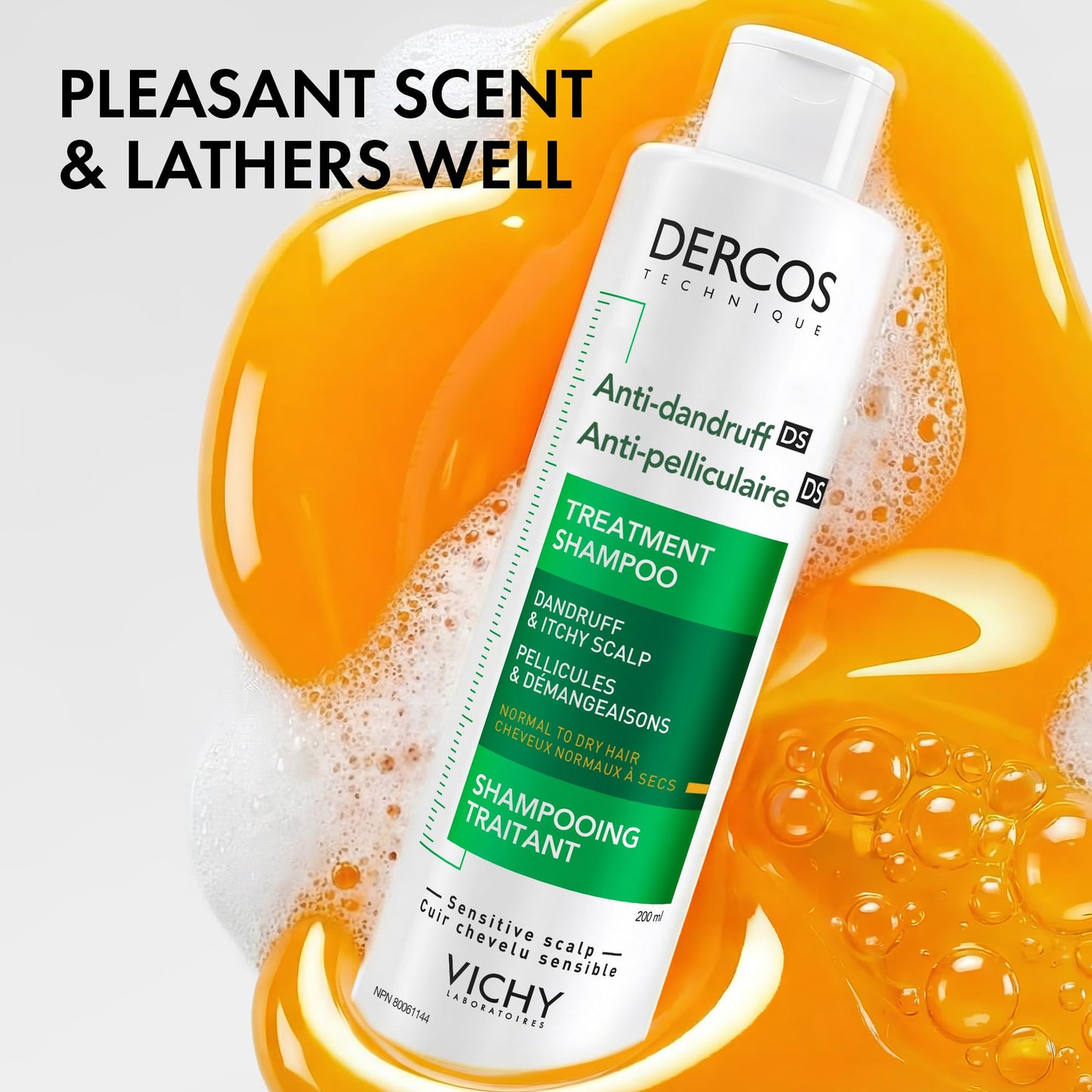 Vichy Dercos Dandruff Shampoo for Dry-Normal Hair, Anti Dandruff Soothing Scalp Care with Selenium DS & Salicylic Acid, Reduces Visible Dandruff Flakes & Improves Scalp Health, 390mL - Available at All In One Marketplace Canada