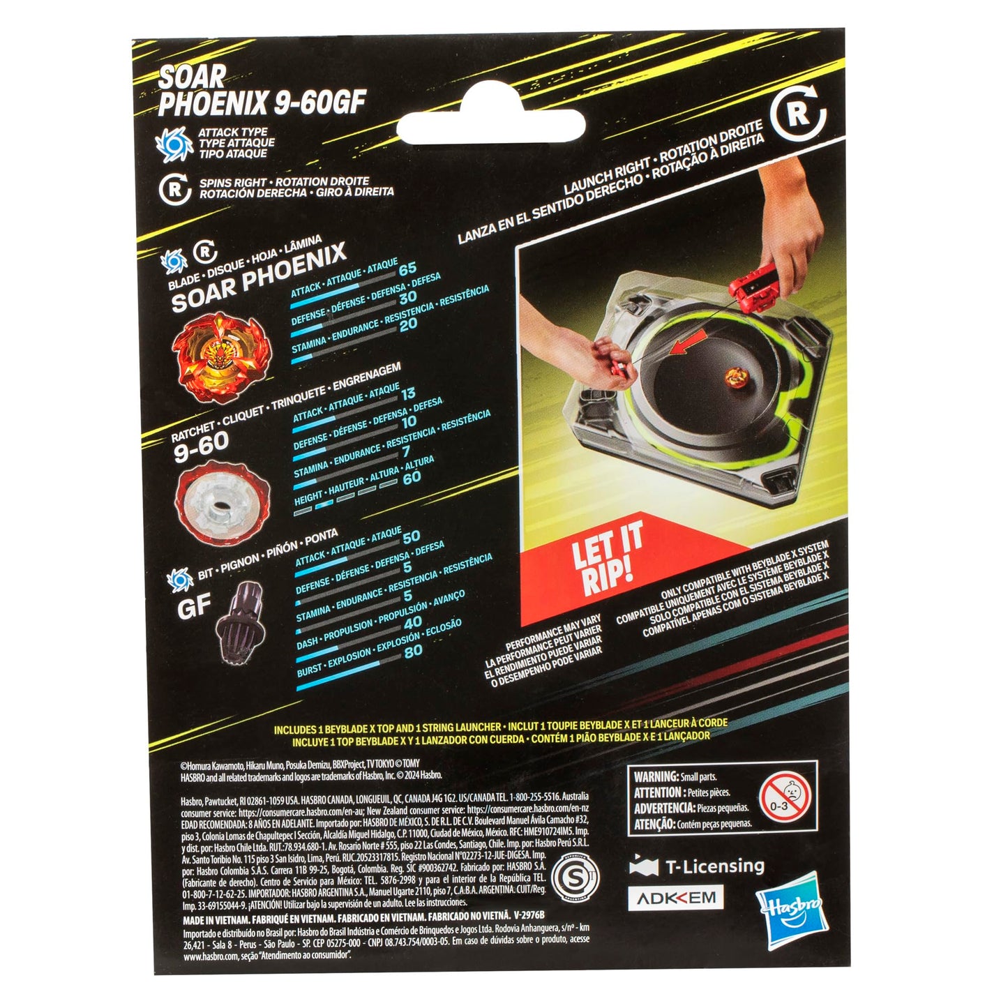 Beyblade X Soar Phoenix 9-60GF Deluxe String Launcher Set with Attack Type Right-Spinning Top Toy; Great Gift for 8 Year Old Boys and Girls BEYBLADE