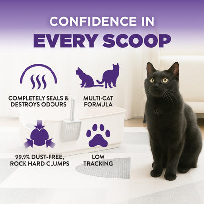 Arm & Hammer Slide Clumping Cat Litter, Multi-Cat Clay, Effortless Clean, 7-Day Odour Control, Dust-Free, Low-Tracking, Rock-Hard Clumps, Baking Soda Power, 12.7 kg