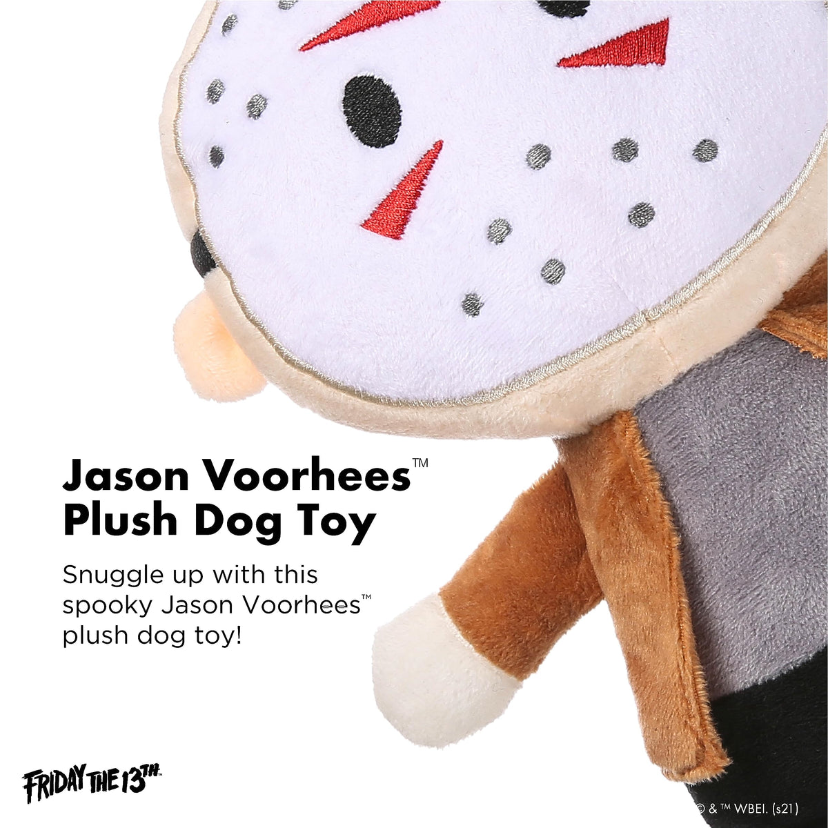 Jouet pour chien en peluche Warner BROS Horror Movies Jason Voorhees de Vendredi 13 | Jouet pour chien de taille moyenne de la collection Vendredi 13 | Jouet couineur pour chien, jouet à mâcher pour Halloween, 15 cm