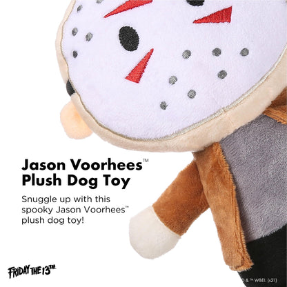 Jouet pour chien en peluche Warner BROS Horror Movies Jason Voorhees de Vendredi 13 | Jouet pour chien de taille moyenne de la collection Vendredi 13 | Jouet couineur pour chien, jouet à mâcher pour Halloween, 15 cm