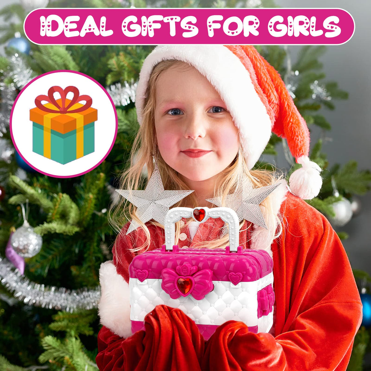 Flybay Kids Makeup Kit for Girls, Washable Girls Makeup Kit Kids Toys, Children Princess Pretend Play Make Up Set for Girl, Christmas Birthday Gifts for Girl Age 3-12 🍁 All In One Marketplace Canada
