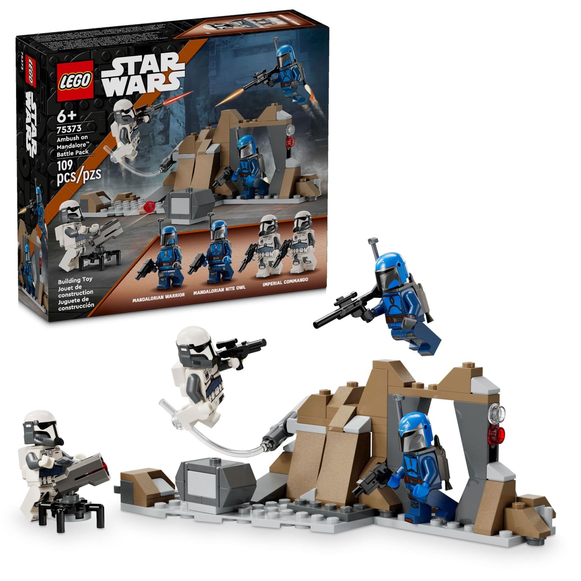 LEGO Star Wars: The Mandalorian Ambush on Mandalore Battle Pack, Building Toy with 4 Star Wars Minifigures, Collectible Brick Built Playset, Star Wars Gift Idea for Boys and Girls Ages 6 and Up, 75373 LEGO