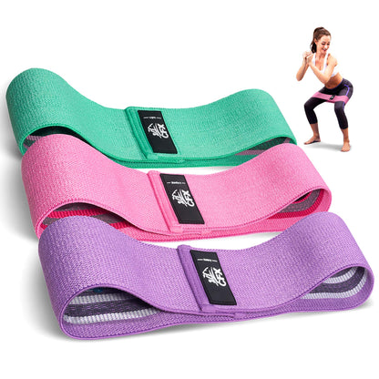 CFX Resistance Bands 3 Sets, Premium Exercise Loops with Non-Slip Design for Hips & Glutes, 3 Resistance Level Workout Booty Bands for Women and Men