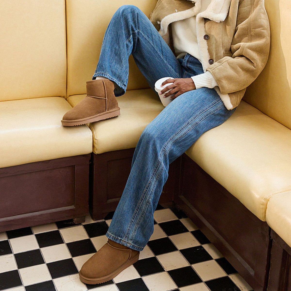DREAM PAIRS Women's Ankle Winter Snow Boots Genuine Suede,Chestnut,10 🍁 All In One Marketplace Canada