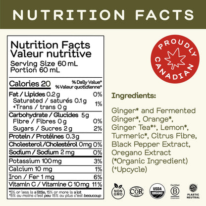 Greenhouse Juice Fiery Ginger Wellness Shot 12-Pack 60ml Glass Bottles | Organic, Vegan, Gluten-Free, Immune Support & Anti-Inflammatory