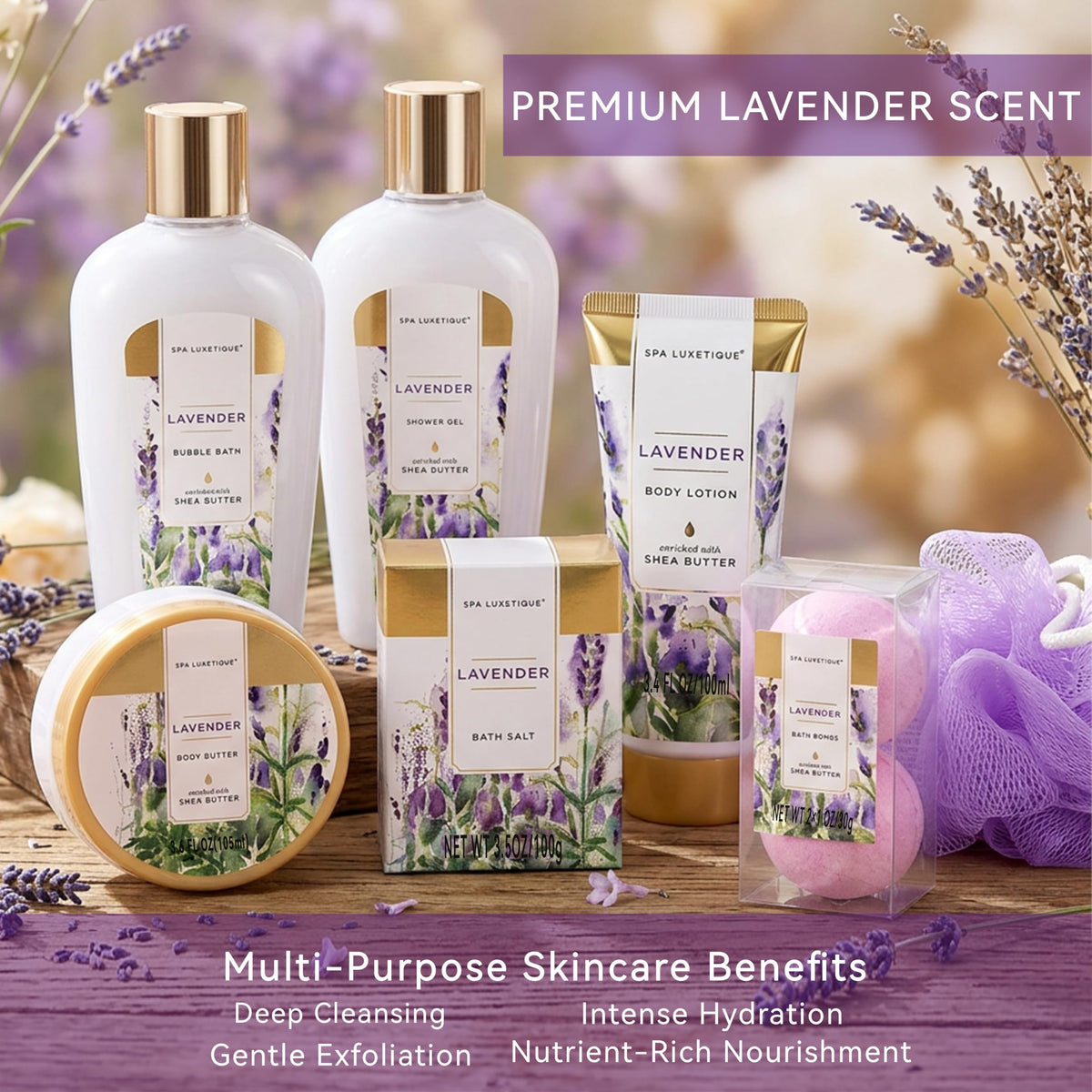 Gifts for Women Spa Luxetique Spa Gift Baskets for Women 8pcs Lavender Set 🍁 All In One Marketplace Canada