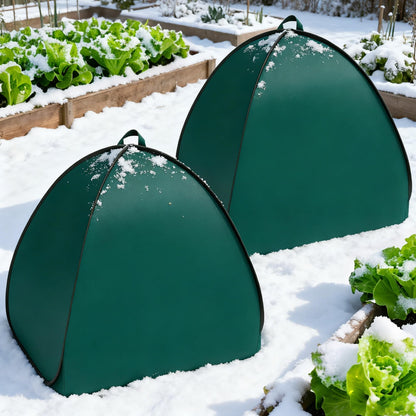2 Pcs Pop Up Shrub Covers Frost Protection Tent, 30" x 28" x 28" Winter Plant Cover Freeze Protection, Warm Garden Plant Protector Tent for Protecting Outdoor Shrub Fruit Potted Plants from Snow & Ice 🍁 All In One Marketplace Canada