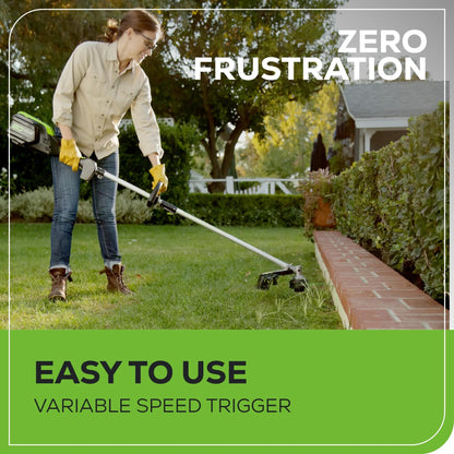 Greenworks 80V 16″ Brushless Cordless String Trimmer (2.0Ah Battery & Rapid Charger Included) – Variable Speed, .080 Dual Line Bump Feed & Lightweight for Yard, Garden & Lawn Grass Greenworks