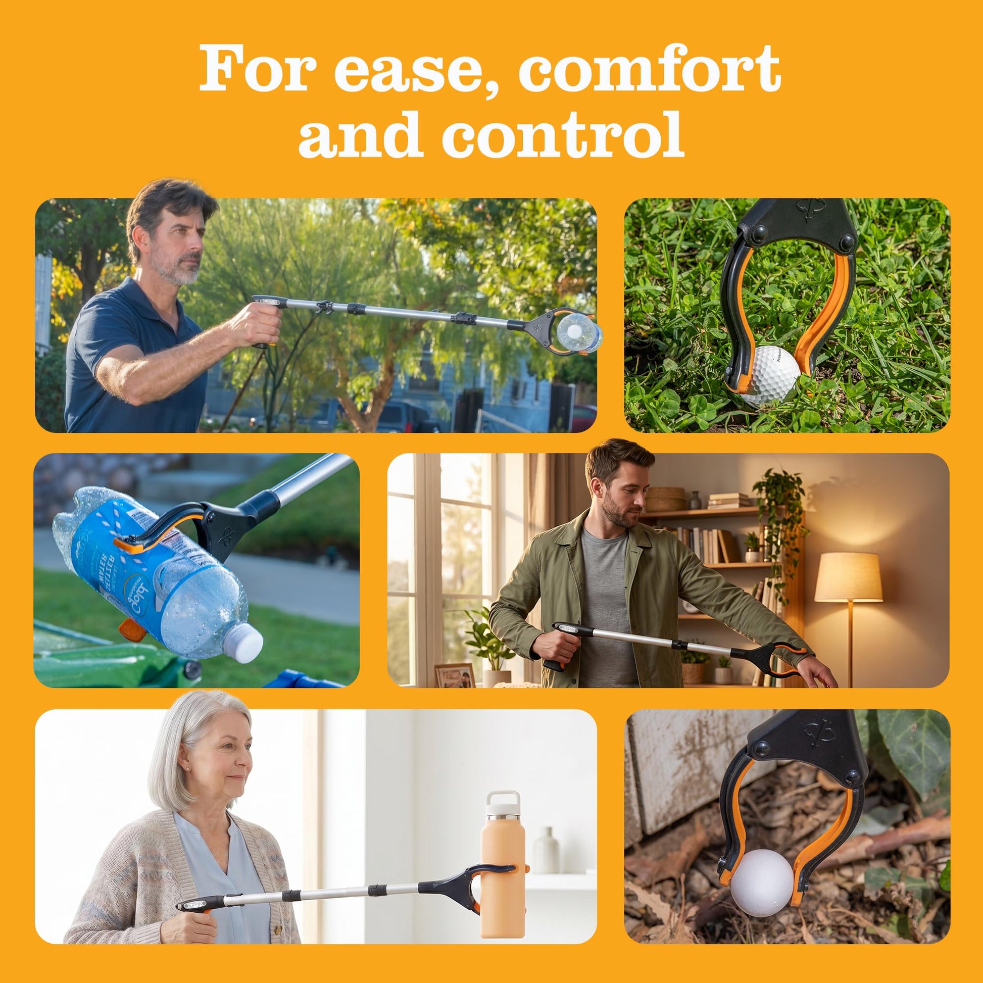 EZPIK® PRO 36" Long Reach Grabber Tool for Elderly - 90 cm Folding Magnetic Pick Up Stick - Grabber Stick for Disabled with Rotating Head - Available at All In One Marketplace Canada