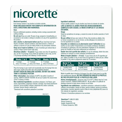 Nicorette 2mg Nicotine Lozenges Fruit, Quit Smoking Aid, 160 Count Nicorette