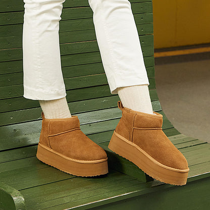 DREAM PAIRS Women's Platform Mini Winter Snow Boots,Chestnut,8.5 🍁 All In One Marketplace Canada