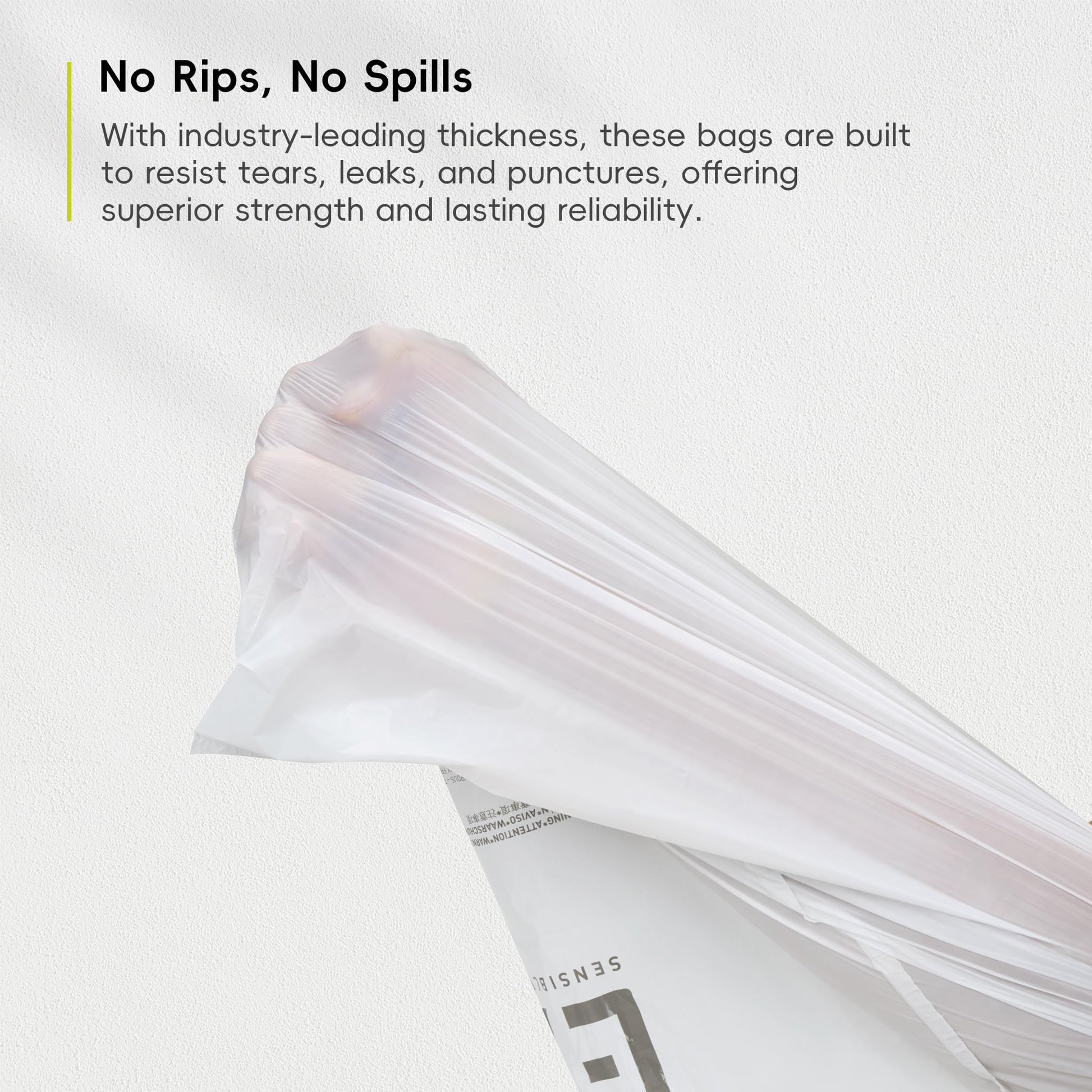 EKO 13 Gallon / 40-60 Liter Drawstring Trash Bags, Extra-Strong Unscented Garbage Bags, 60 Count Easy-Dispense Roll for Kitchen & Household Use, Leak-Resistant, Code F, White EKO