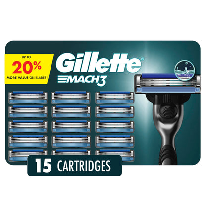 Gillette Mach3 Men's Razor Blade Refills, 15 Refills - Available at All In One Marketplace Canada