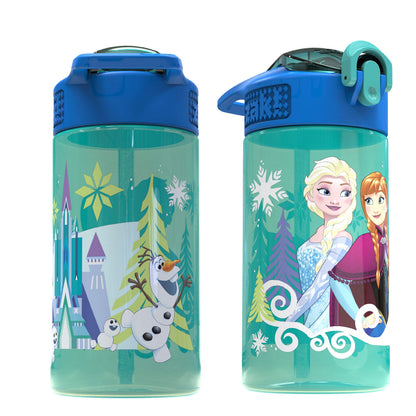 Zak Designs Disney Frozen 16oz Leak-Proof Straw Kids Water Bottle